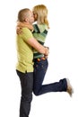 Young man holding and kissing his girlfriend Royalty Free Stock Photo