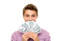 Young man holding money Royalty Free Stock Photo