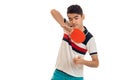 A young man holding a tennis racket Royalty Free Stock Photo