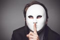 Man in white mask Royalty Free Stock Photo