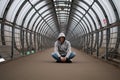 A young man in a hoodie hip-hop Royalty Free Stock Photo