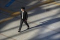 Young man in a hurry Seoul Station South Korea Royalty Free Stock Photo