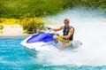 Young Man on Jet Ski Royalty Free Stock Photo