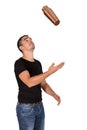 Young man juggling Royalty Free Stock Photo