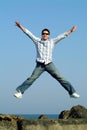 Young man jumping Royalty Free Stock Photo