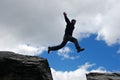 Young man jumping