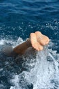 Young man jumping into water Royalty Free Stock Photo