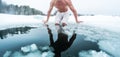 Young man with lean muscular body going to swim Royalty Free Stock Photo