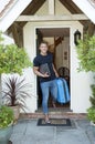 Young man leaving home Royalty Free Stock Photo