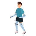 Young man with limb prostheses flat icon. Colored vector element from disabled collection. Creative Young man with limb