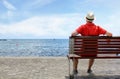 Young man looking at sea landscape Royalty Free Stock Photo