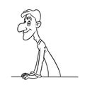 Young man looking smile illustration cartoon contour