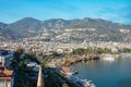 Young man looks at the Alanya port