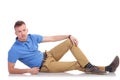 Young man lying on the floor Royalty Free Stock Photo