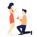 Young man making marriage proposal Royalty Free Stock Photo