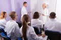 Young man medical student talking with teacher Royalty Free Stock Photo