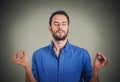 Young man meditating Royalty Free Stock Photo