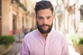 Young man with modern hairstyle