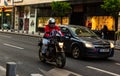 Young man on a motorcycle in Bucharest, Romania, 2021