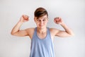 Young Man Muscle Flexing Royalty Free Stock Photo