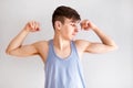 Young Man Muscle Flexing Royalty Free Stock Photo