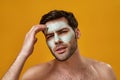 Young man with naked torso with mask on his face Royalty Free Stock Photo