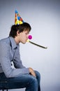 Young man on the next day after a party Royalty Free Stock Photo