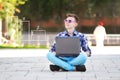 Young man with a notebook smiling Royalty Free Stock Photo