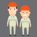 Young man and old man engineer cartoon character Royalty Free Stock Photo