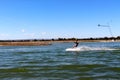 Young man out for a wakeboard at the Perth wake park Royalty Free Stock Photo