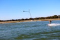 Young man out for a wakeboard at the Perth wake park Royalty Free Stock Photo