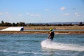 Young man out for a wakeboard at the Perth wake park Royalty Free Stock Photo