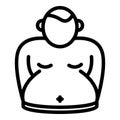 Young man overweight icon, outline style Royalty Free Stock Photo