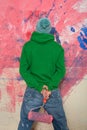 Young man painting a wall Royalty Free Stock Photo
