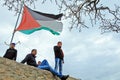 Young man and Palestine flag Royalty Free Stock Photo