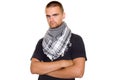 Young man in a Palestinian scarf Royalty Free Stock Photo