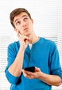 Young Man with a Phone Royalty Free Stock Photo