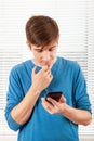 Young Man with a Phone Royalty Free Stock Photo