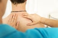 young man at the physio therapy with pain Royalty Free Stock Photo