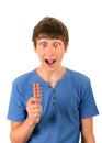 Young Man with the Pills Royalty Free Stock Photo
