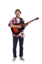 Young man playing acoustic guitar Royalty Free Stock Photo