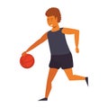 Young man playing basketball isolated Royalty Free Stock Photo