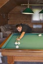 Young man playing billiards Royalty Free Stock Photo