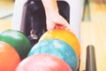 Young man playing bowling Royalty Free Stock Photo