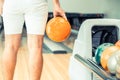 Young man playing bowling Royalty Free Stock Photo