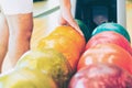 Young man playing bowling Royalty Free Stock Photo