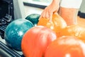 Young man playing bowling Royalty Free Stock Photo