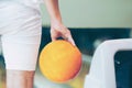 Young man playing bowling. Royalty Free Stock Photo