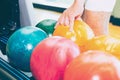 Young man playing bowling Royalty Free Stock Photo