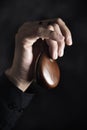 Young man playing the castanets Royalty Free Stock Photo